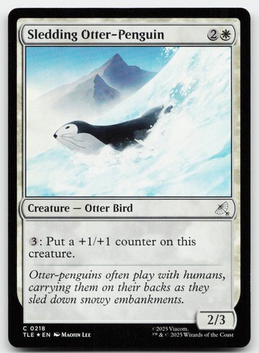 Sledding otter penguin - sledding, (0218)